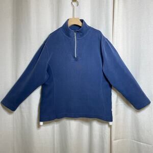 Lady Hathaway Vintage Navy Quarter-Zip Pullover Womens XL Coastal 90s Heritage